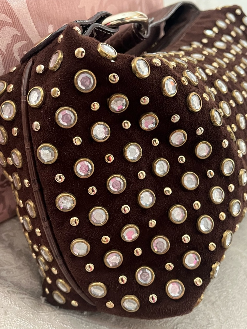 Kathy Van Zeeland Shoulder Bag w/Crystal Studs, Like NEW, Final Price - Picture 13 of 13
